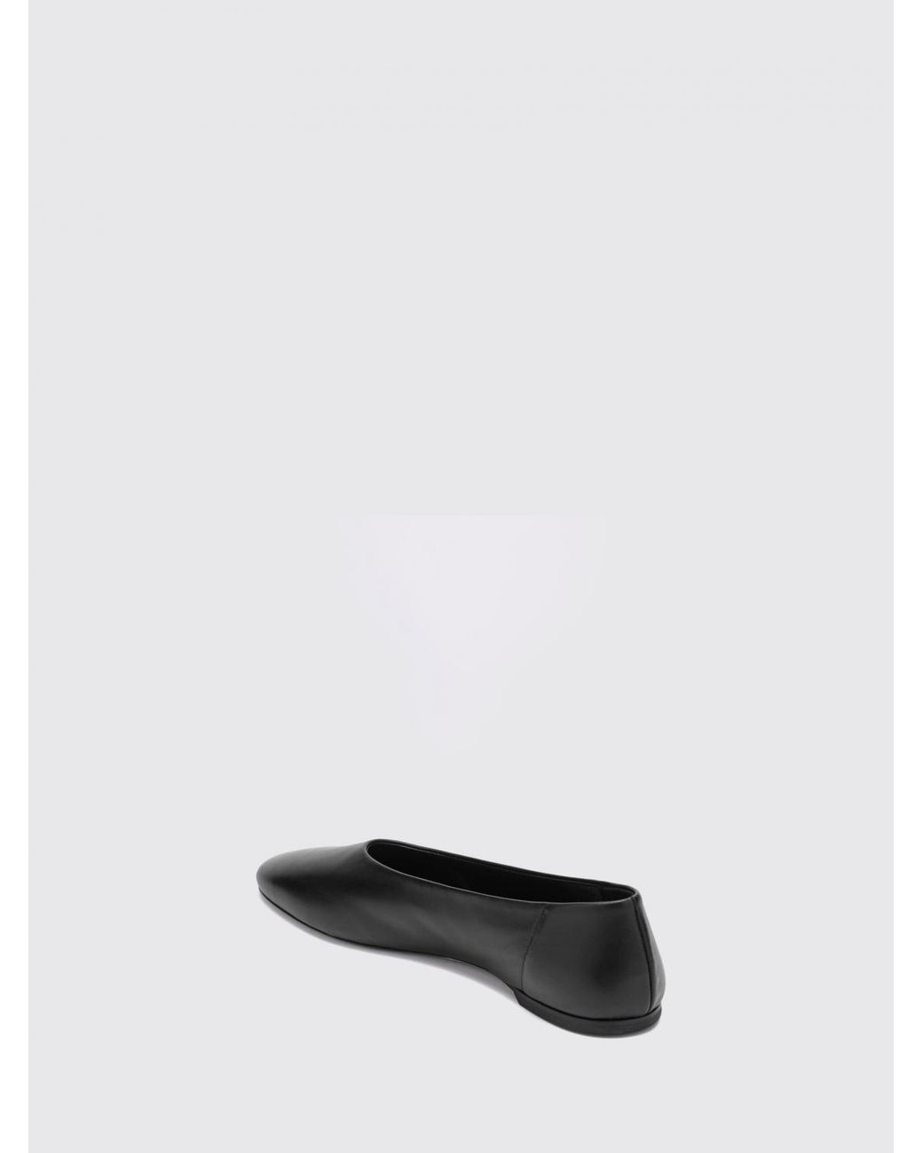 Totême White Smooth Leather Round-Toe Ballet Flats With Leather Sole