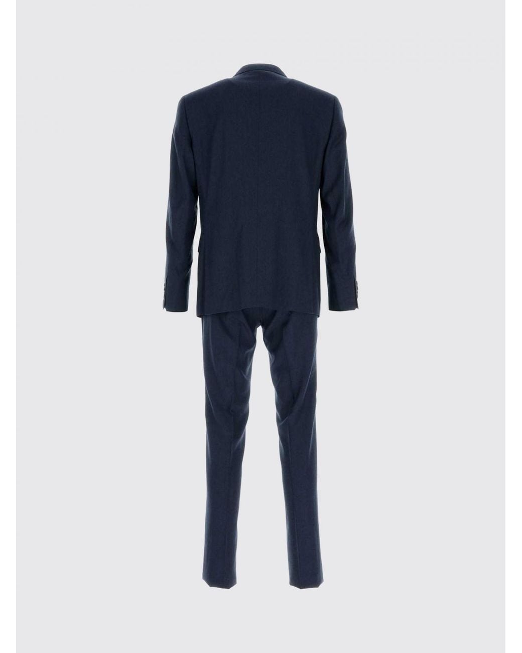 Canali Blue Single-Breasted Virgin Wool Suit With Classic Lapels for men