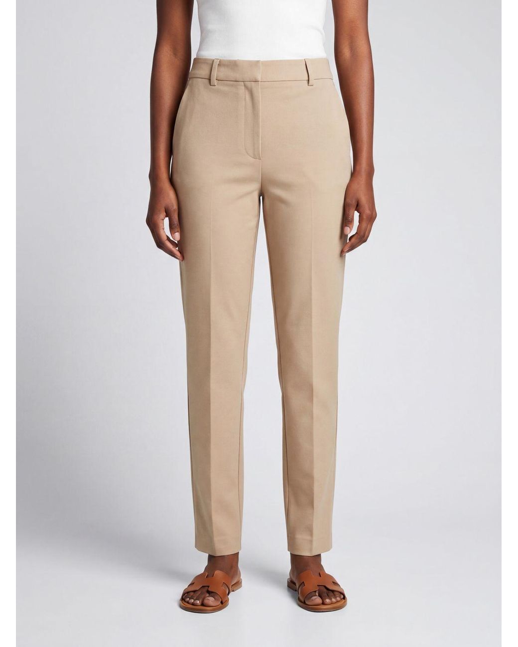 Circolo 1901 Natural Mid-Rise Slim Fit Cropped Trousers