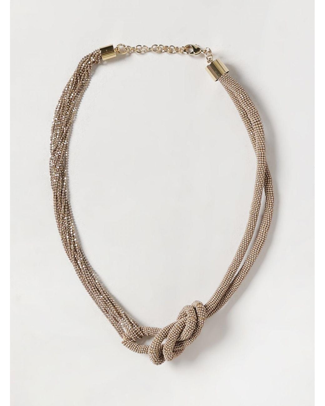 Fabiana Filippi White Multi-Strand Choker Necklace With Crystals And Gemstones
