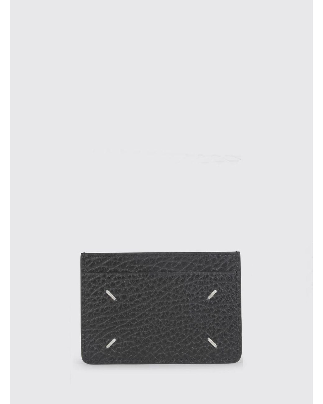 Maison Margiela Gray Flat Calfskin Card Holder With Four Stitches for men