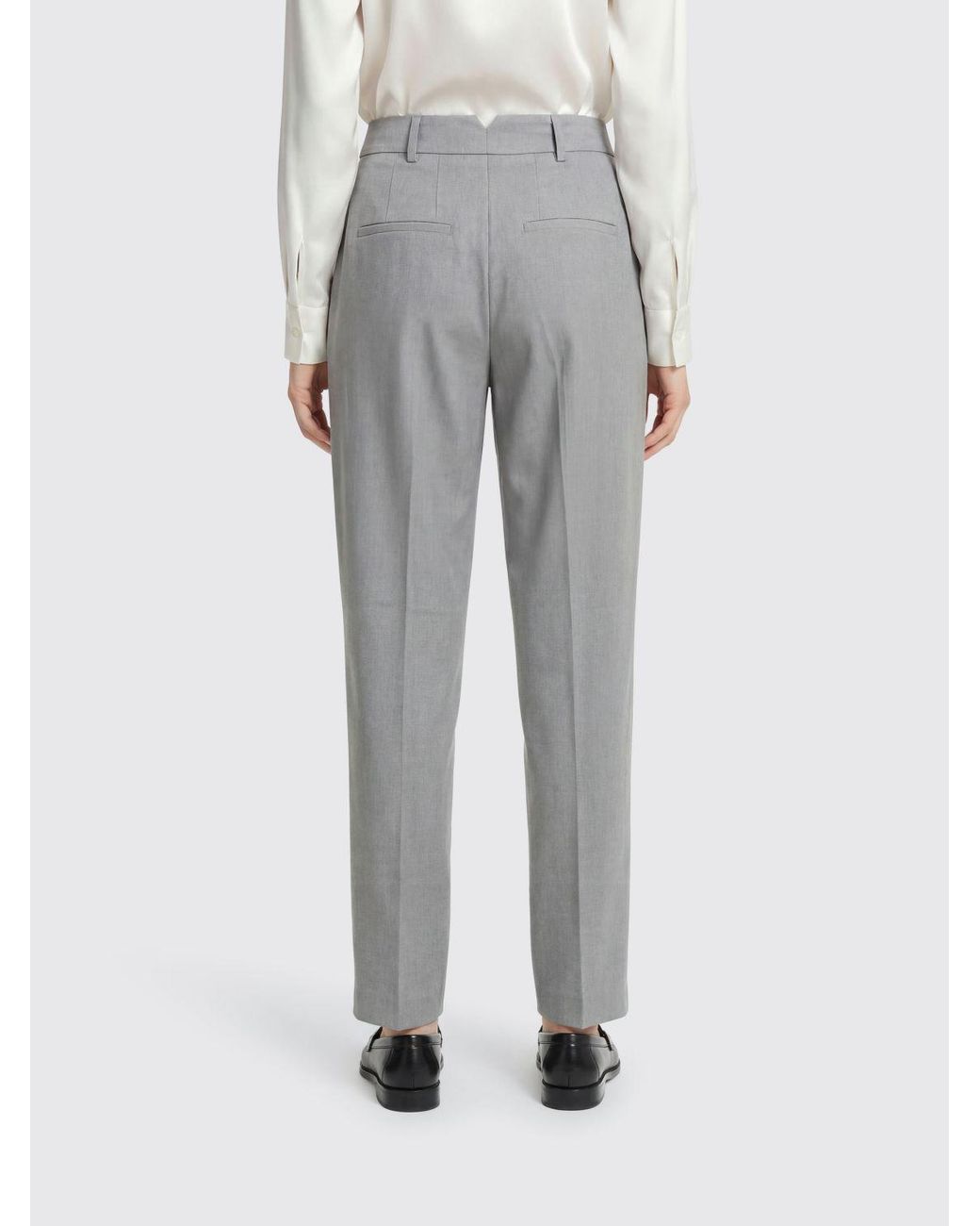 Remain Gray Slim Fit Viscose Blend Trousers