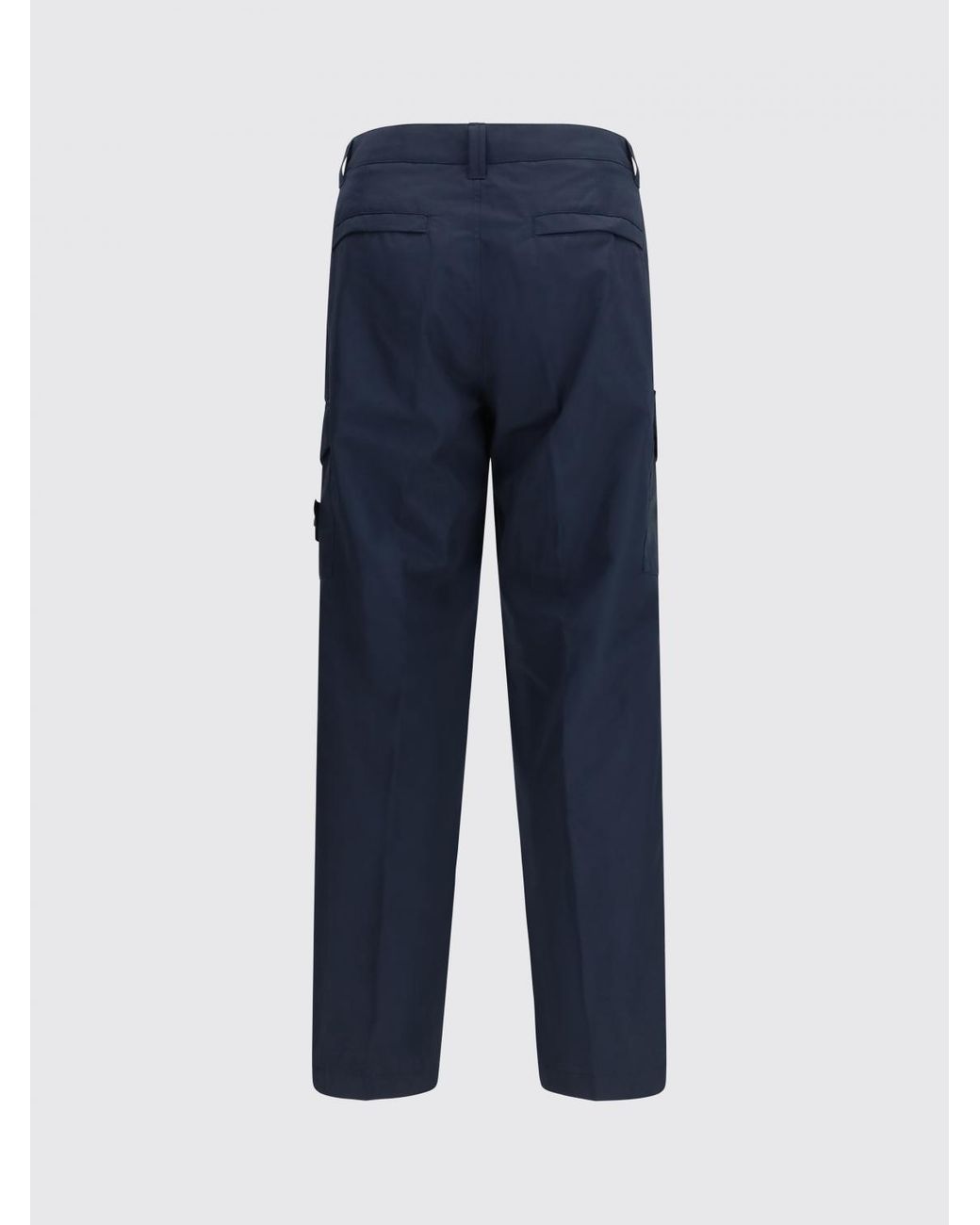 Stone Island Blue Stretch Cotton Cargo Pants for men