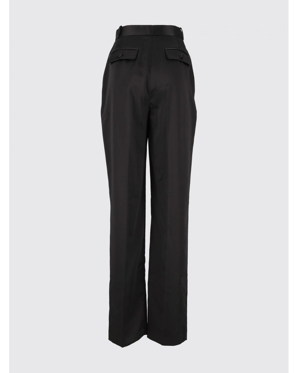 Elisabetta Franchi Black High-Waisted Straight-Leg Sartorial Crêpe Trousers