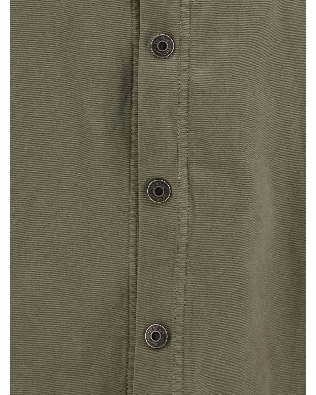 Off-White c/o Virgil Abloh Natural Cotton Blend Shirt Jacket With Classic Collar for men