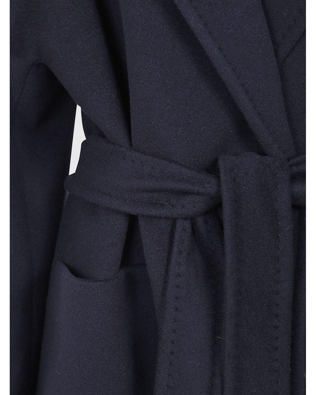 Tagliatore Blue Long Pure Cashmere Robe Coat With Belt