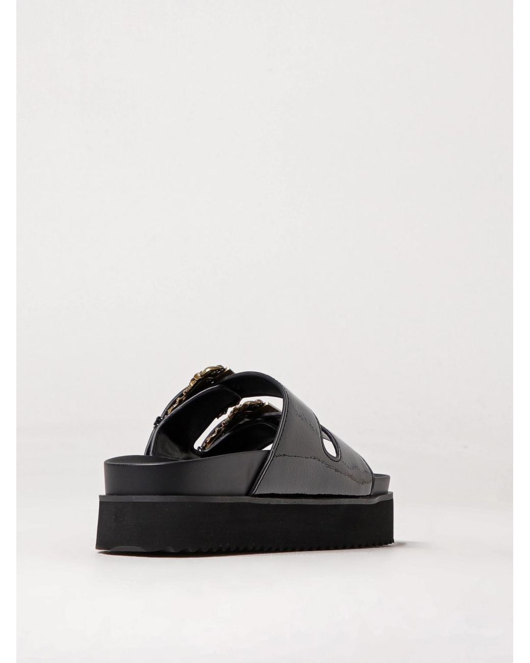 Versace Jeans Couture Black Flat Sandals