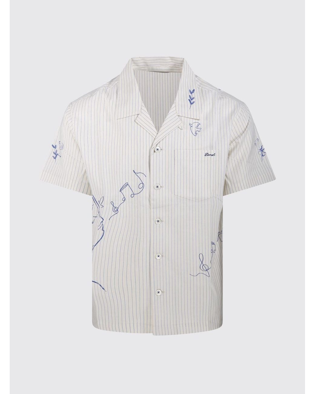 DUNST White Printed Casual Cotton Blend Shirt for men