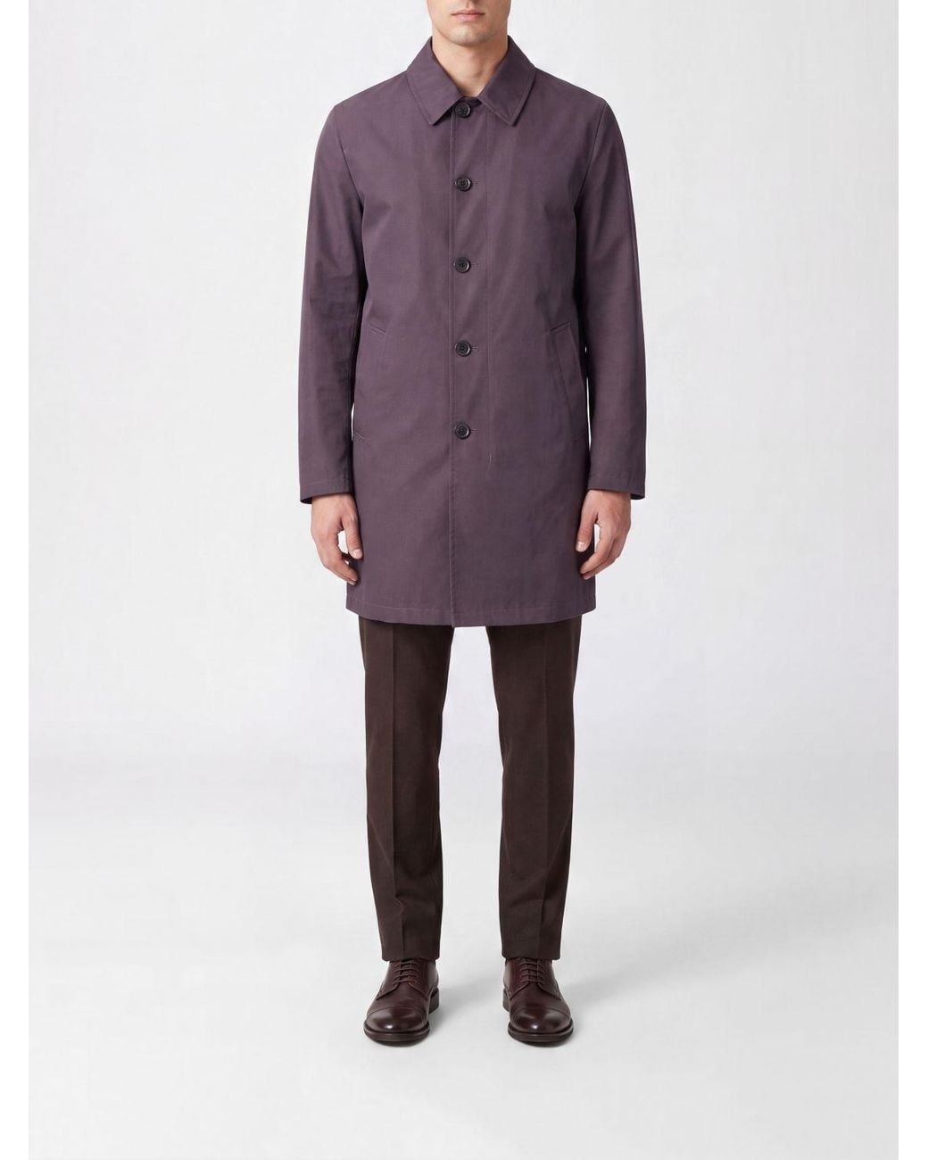 Herno Purple Knee-Length Single-Breasted Trench Coat for men