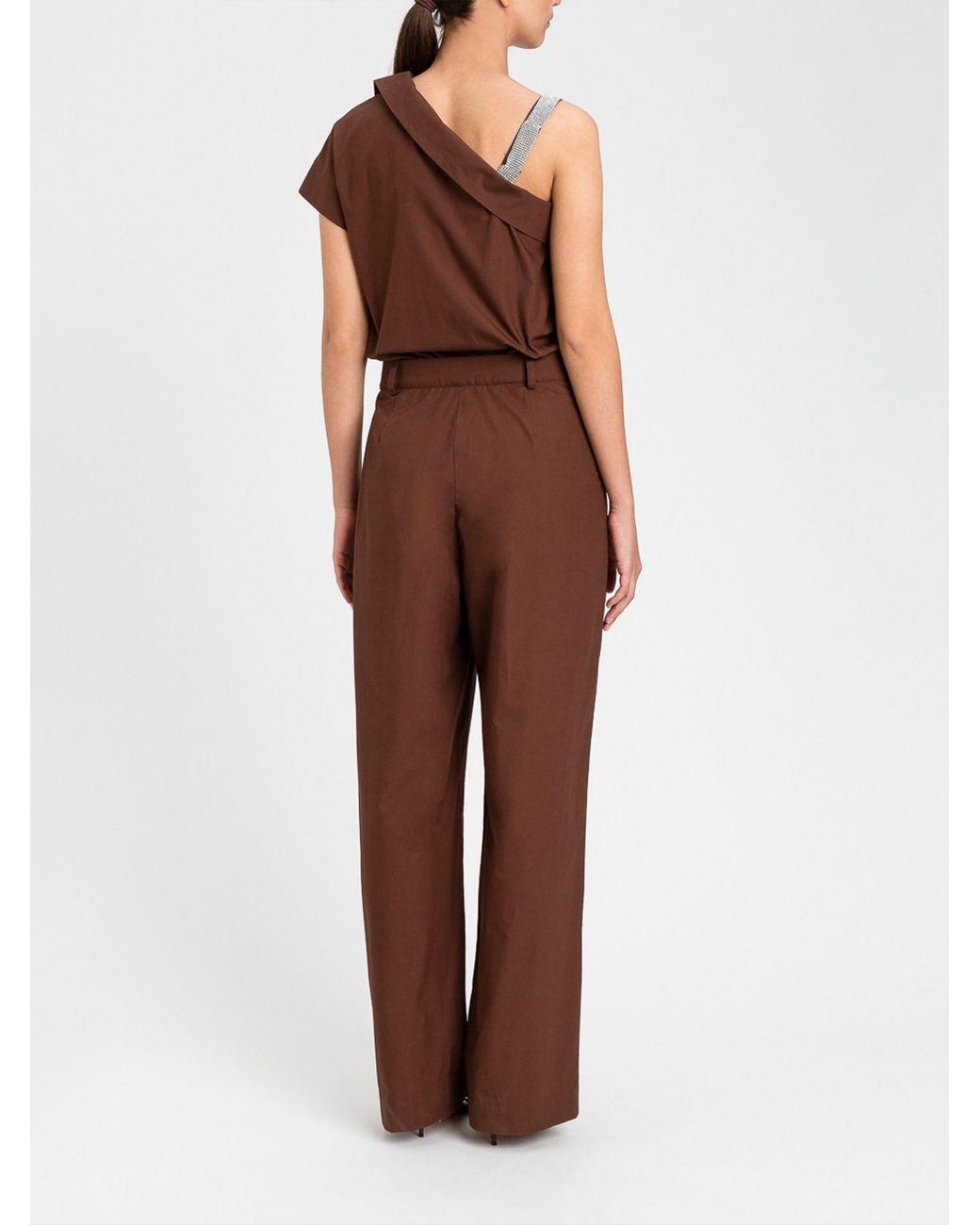 Twinset Brown Cotton Jumpsuit