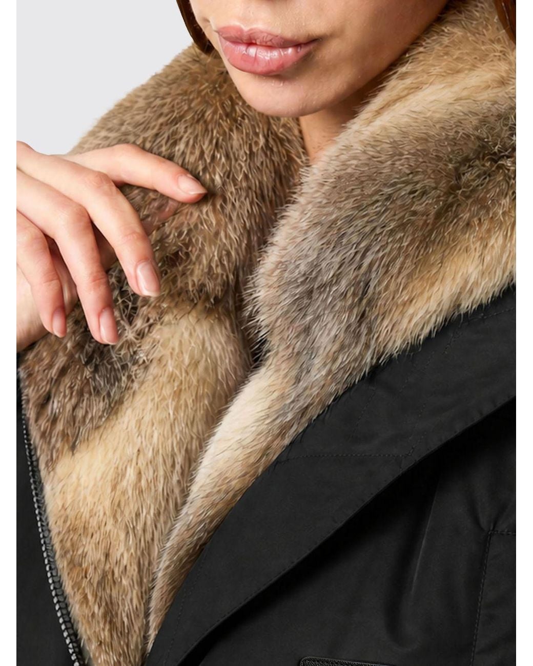 Philipp Plein Black Water-Repellent Padded Parka With Fur Collar