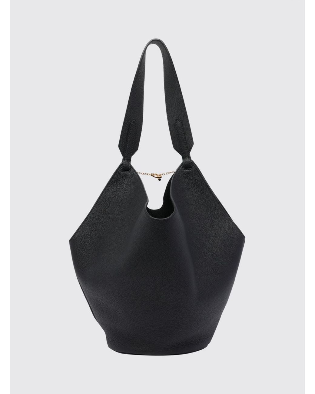 Khaite Black Small Lotus Diamond-Shaped Calfskin Shoulder Bag