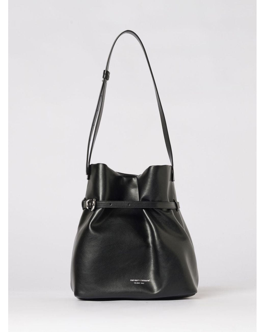 Emporio Armani Black Deva Bucket Shoulder Bag