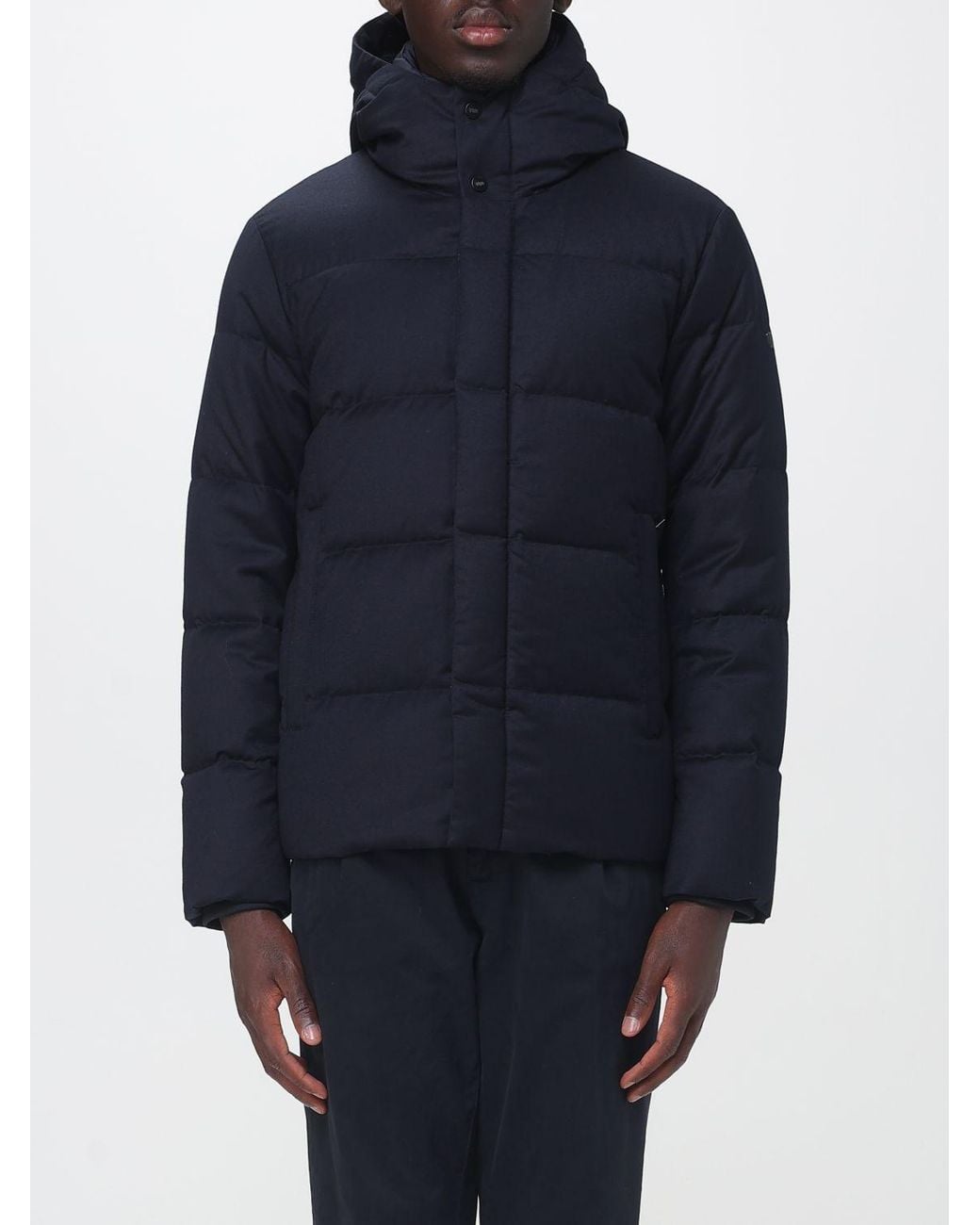 DUNO Blue Winsor Bolzano Short Quilted Hooded Puffer Jacket for men