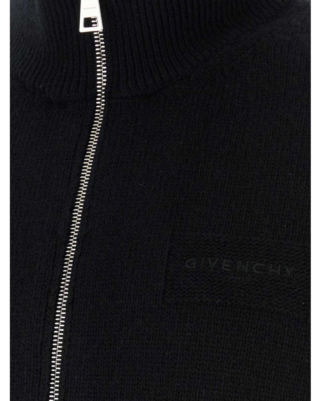 Givenchy Blue Zip-Up Turtleneck Cardigan for men
