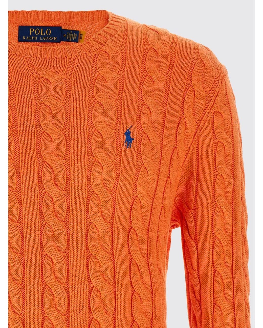 Polo Ralph Lauren Orange Cable-Knit Embroidered Sweater for men