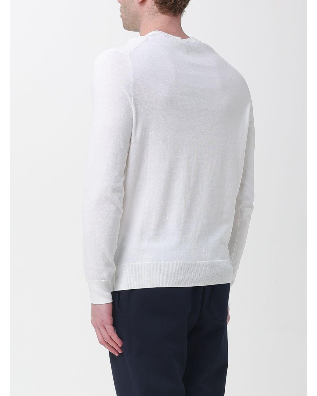 Polo Ralph Lauren White Basic Crewneck Sweater With Mini Logo for men