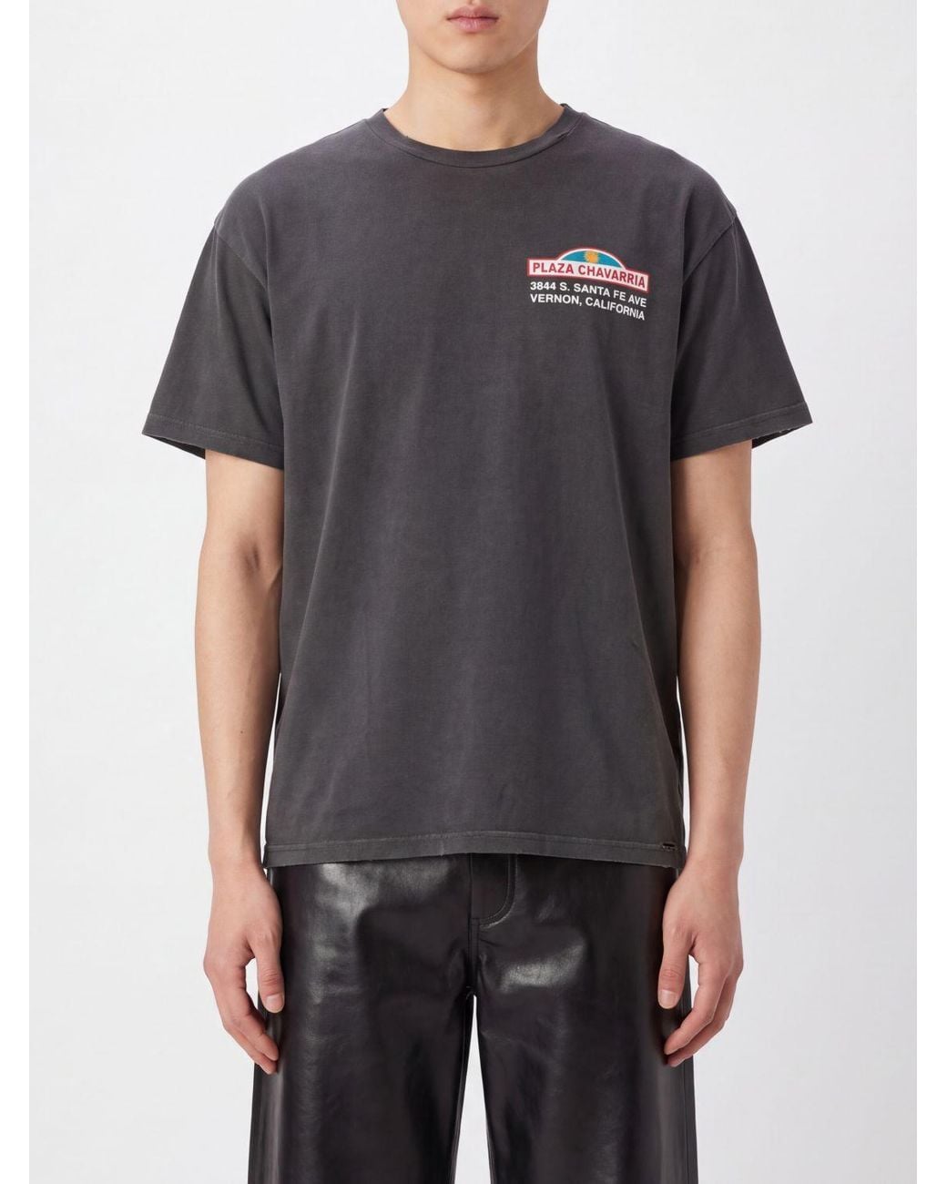 Willy Chavarria Gray Plaza Relaxed-Fit Cotton T-Shirt With Graphic Print for men