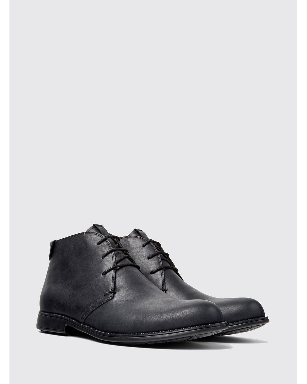 Camper Black Mil 1913 Smooth Leather Chukka Boots With Embossed Logo for men