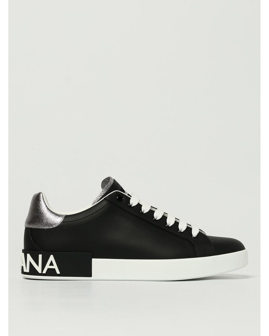 Dolce & Gabbana Black Low-Top Leather Sneakers for men
