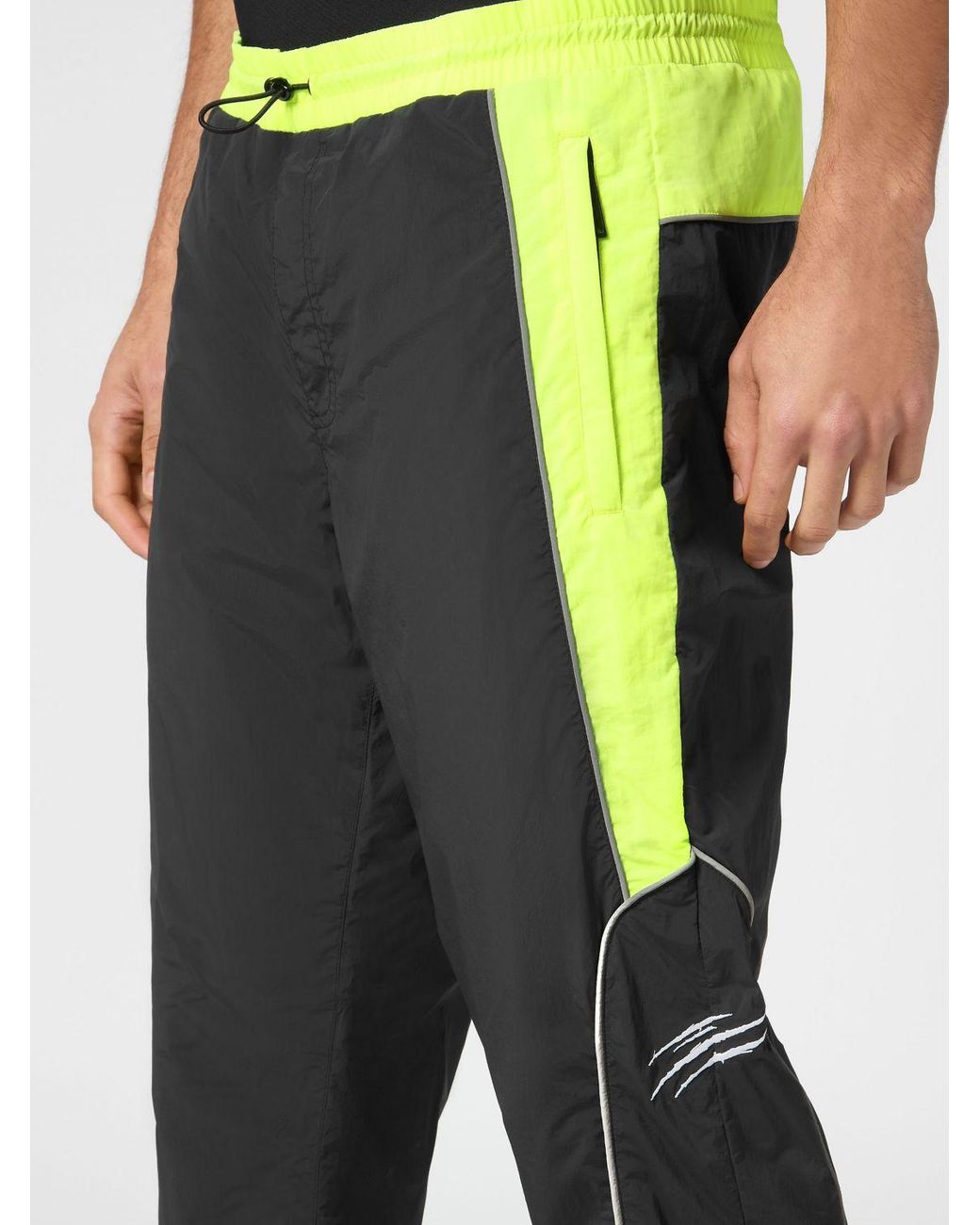 Philipp Plein Black Bicolor Print Stretch Technical Fabric Jogging Pants for men