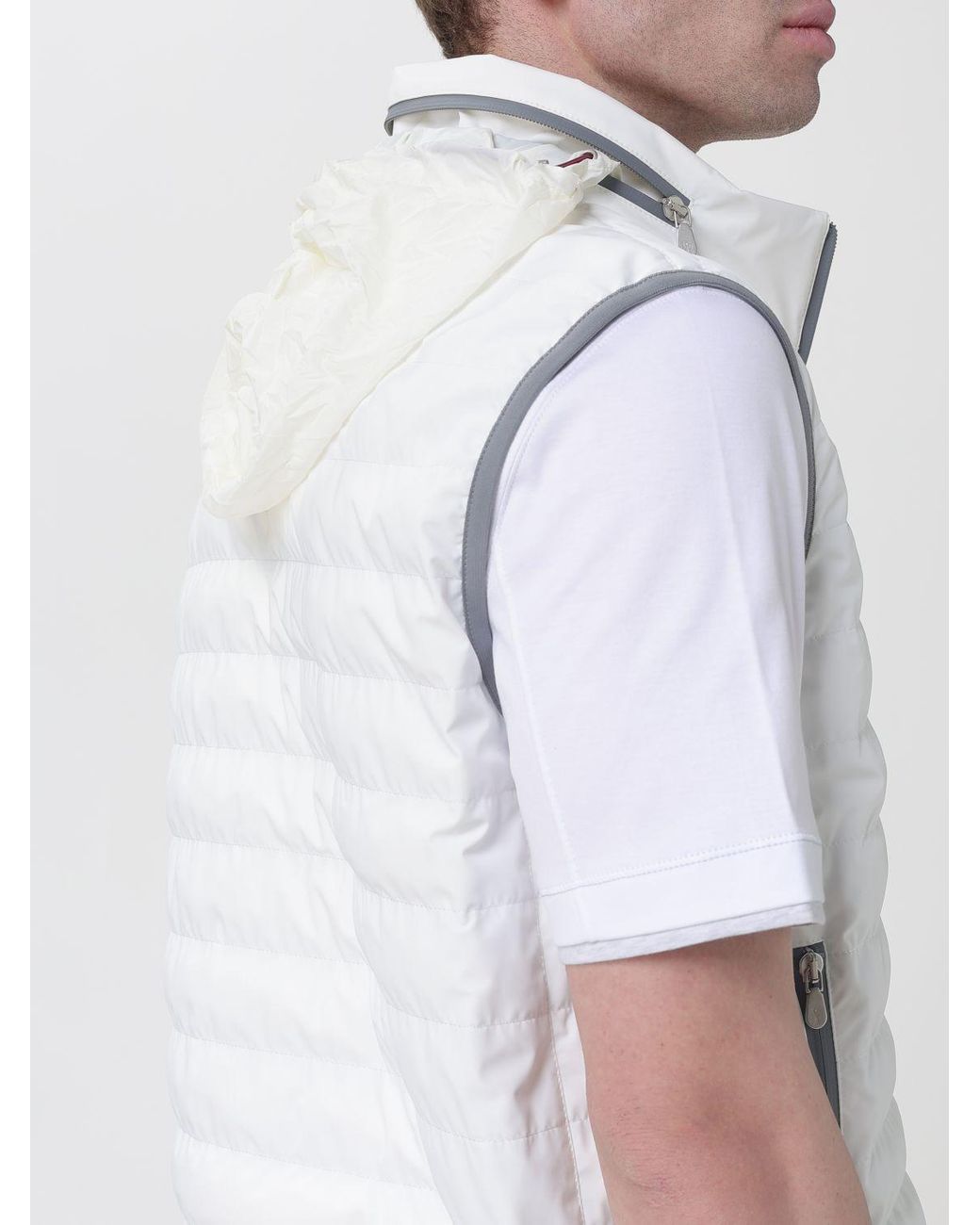 Chaleco De Plumas Con Logo Brunello Cucinelli de hombre de color White