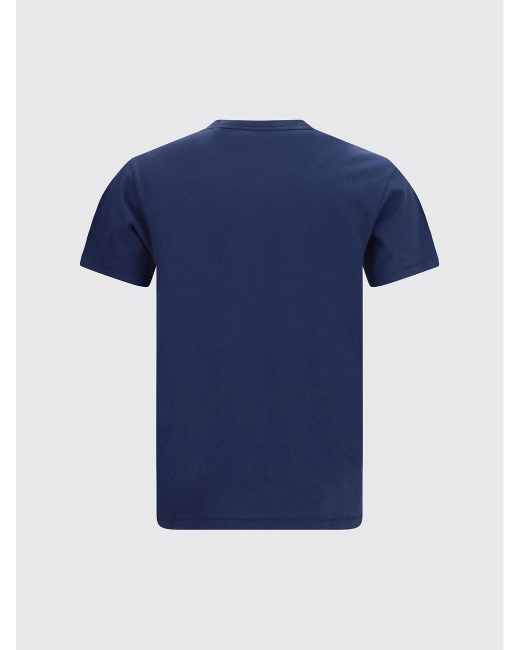 KENZO Blue Contrasting Logo Cotton T-Shirt for men