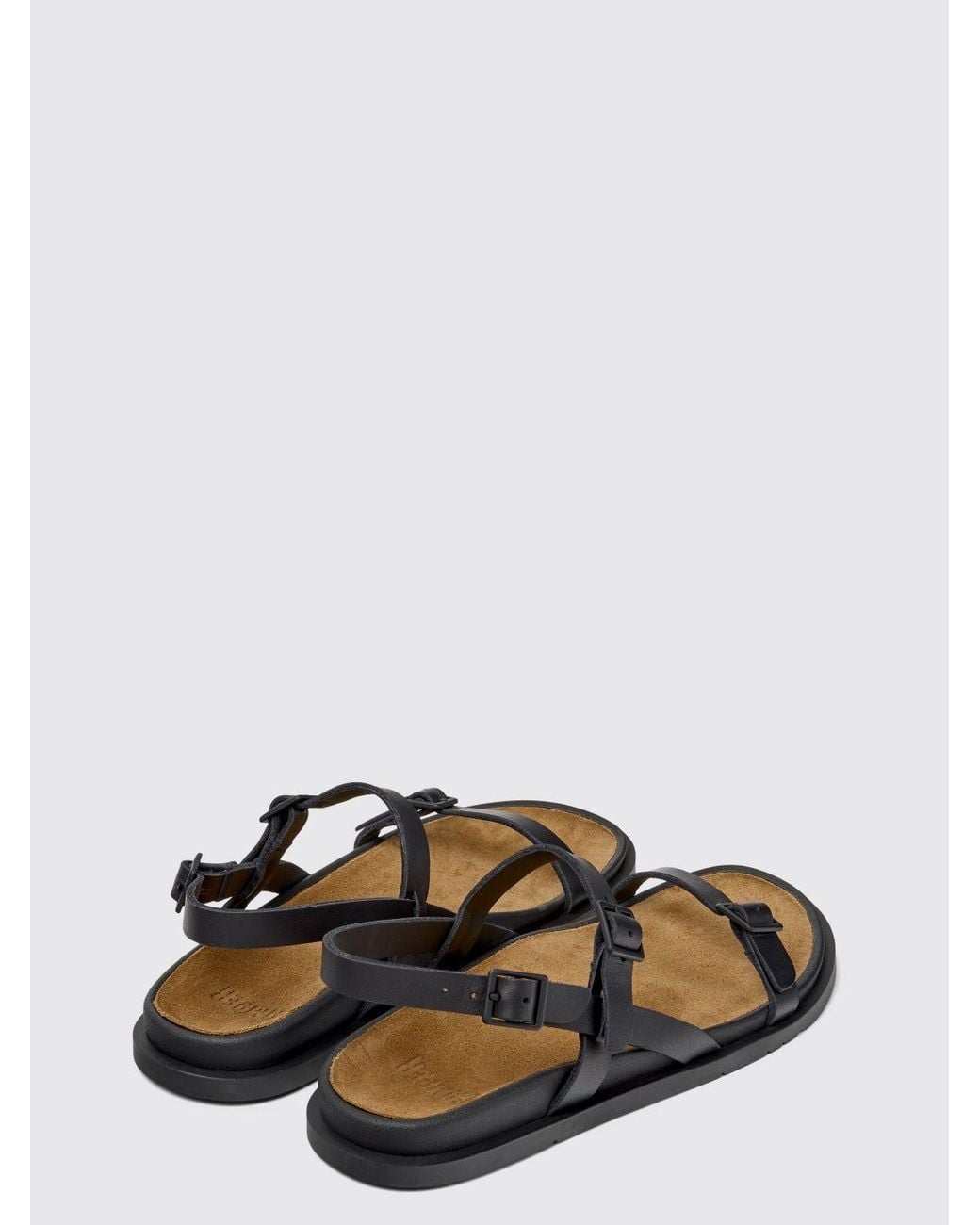 Camper White Lluc Leather Sandals