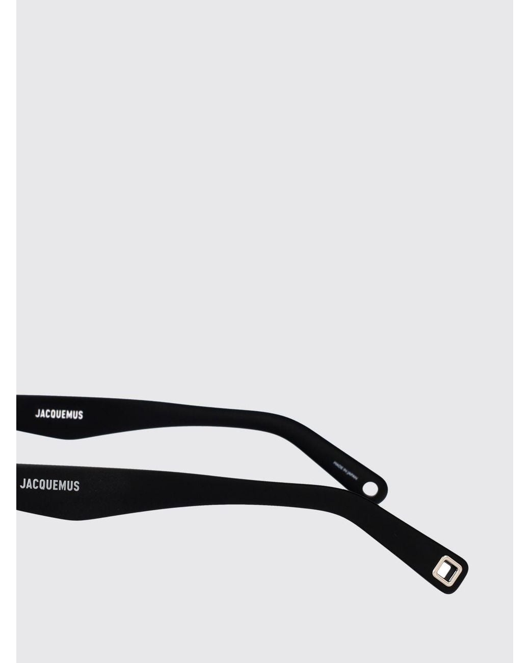 Jacquemus Black Le Salon Rectangular Acetate Sunglasses With Amber Lenses for men