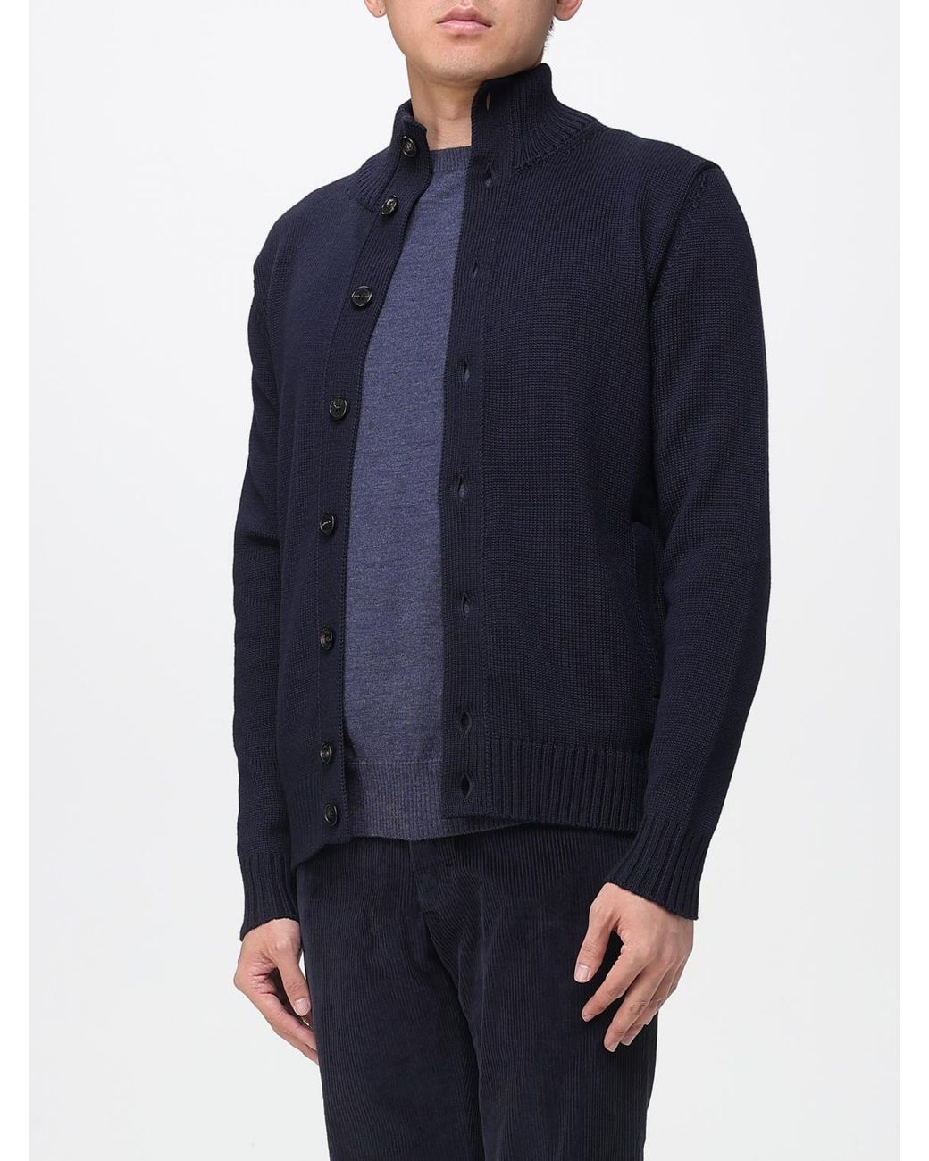 Zanone Blue Wool Turtleneck Sweater for men
