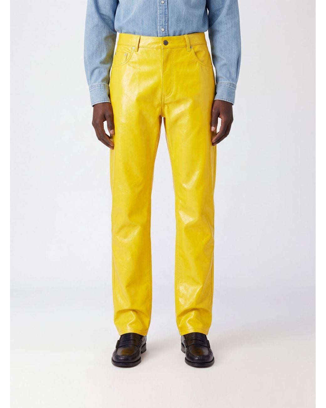 Loewe Yellow Slim Fit Coated Cotton Five-Pocket Trousers for men