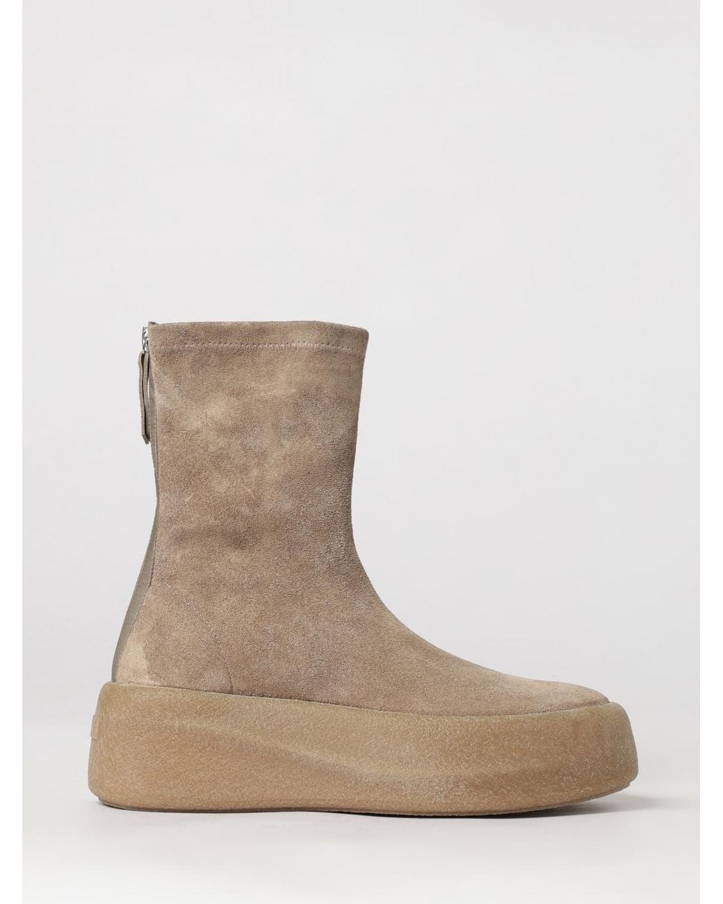 Vic Matié Brown Vic MatiÉ Suede Ankle Boots With A Platform Sole And Back Zip