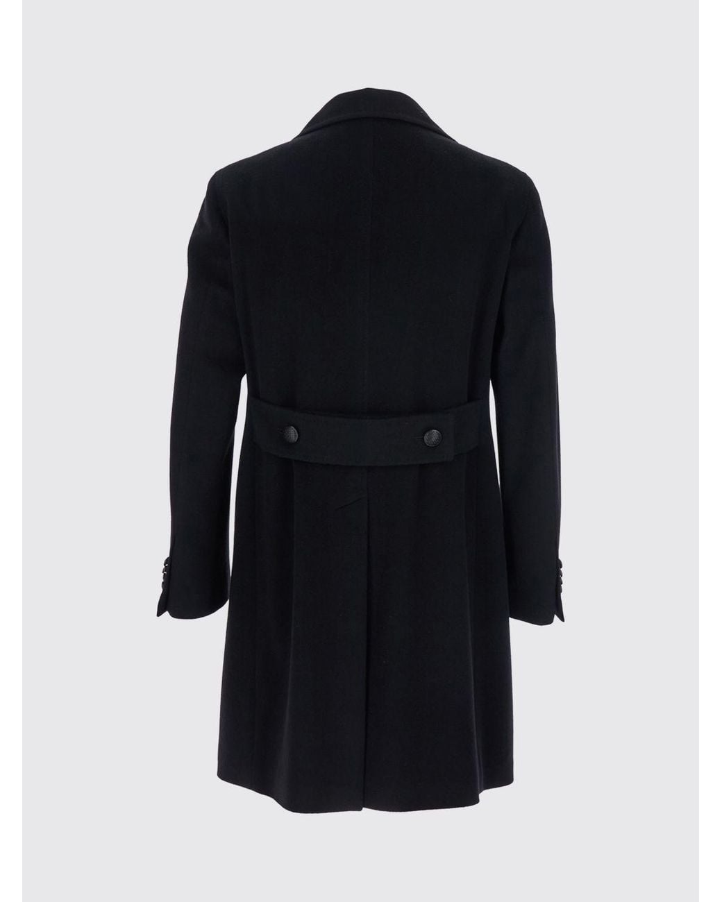 Tagliatore Blue Knee-Length Double-Breasted Wool Coat With Peak Lapels for men