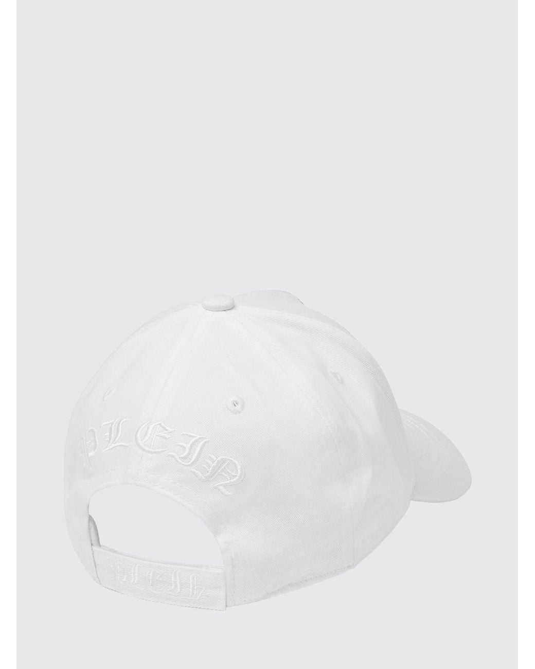 Philipp Plein White Embroidered Logo Cotton Baseball Cap With Rigid Visor for men