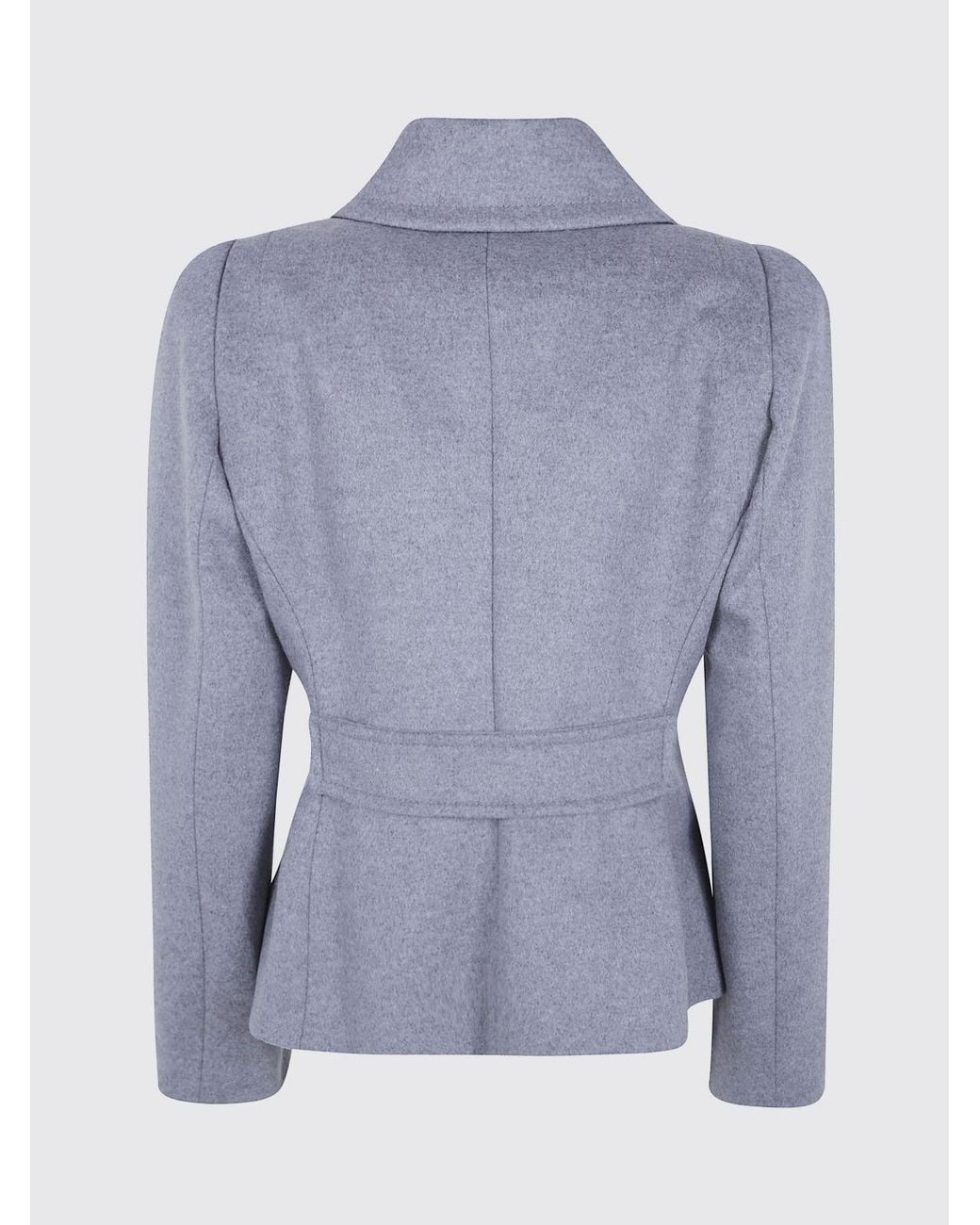 7 For All Mankind Blue Slim Fit Double-Breasted Short Coat