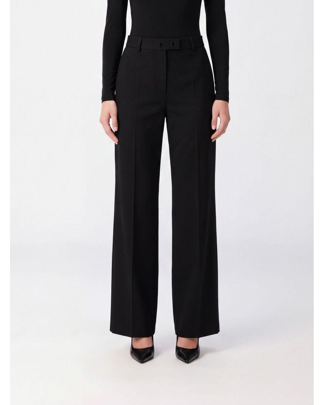 Jil Sander Black Sartorial Wide-Leg Trousers