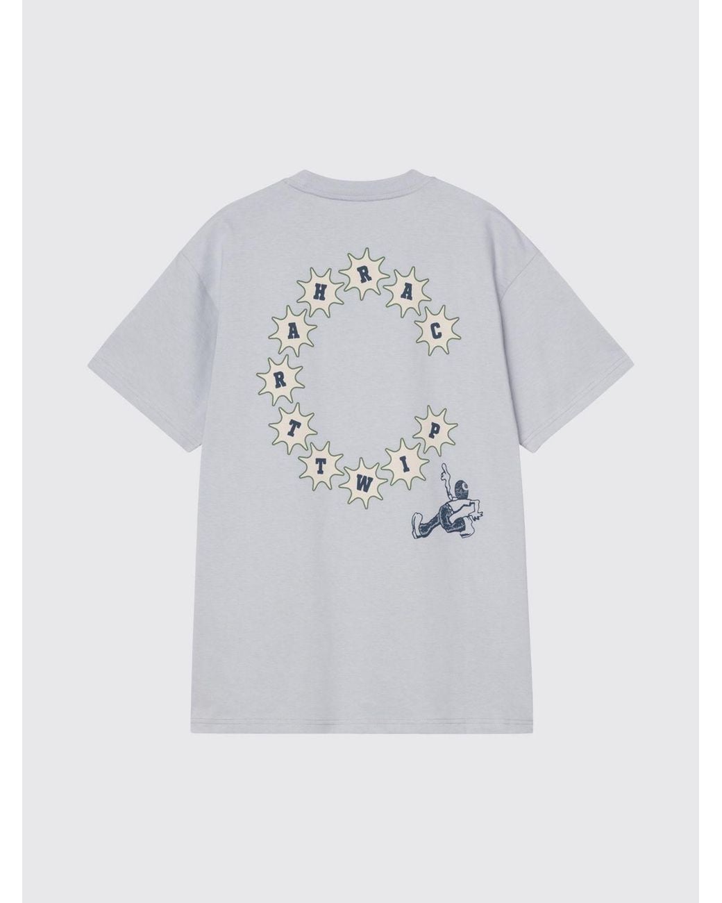 Carhartt Gray Cotton T-Shirt With Logo Print for men