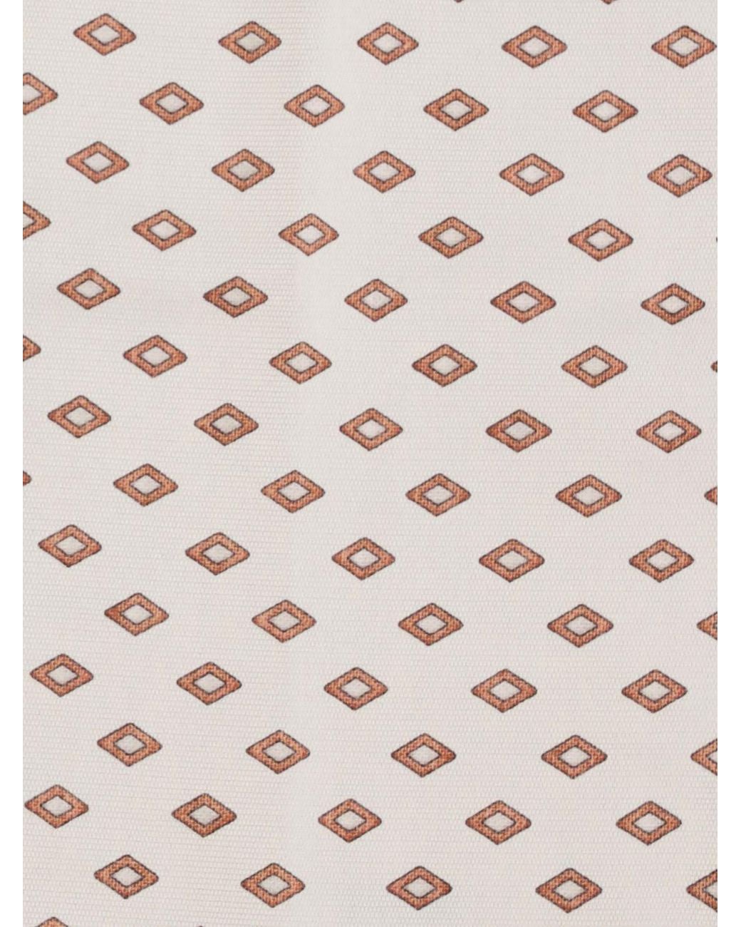 Brunello Cucinelli Natural Silk Pocket Square With Diamond And Check Pattern for men