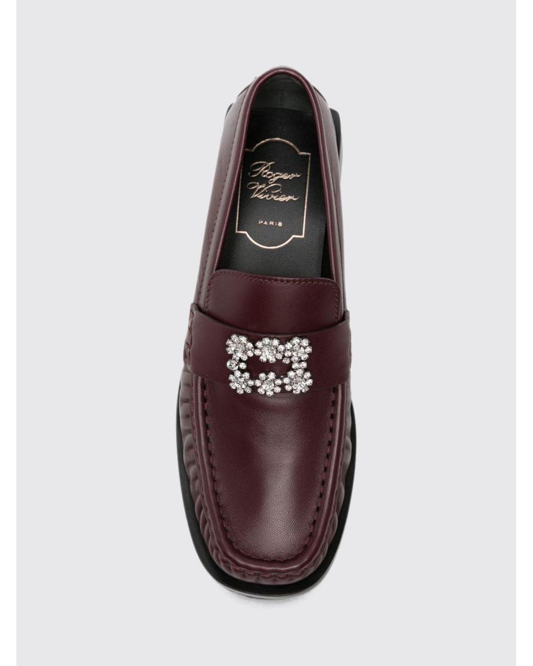 Roger Vivier Brown Viv' Rangers Jewelled Buckle Penny Loafers