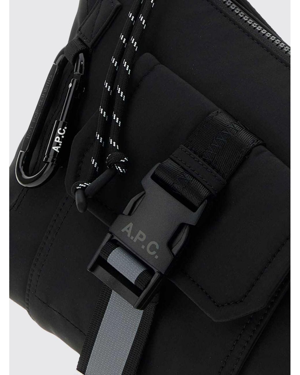 A.P.C. Black Trek Nylon Crossbody Bag With Zip Closure And Printed Logo for men