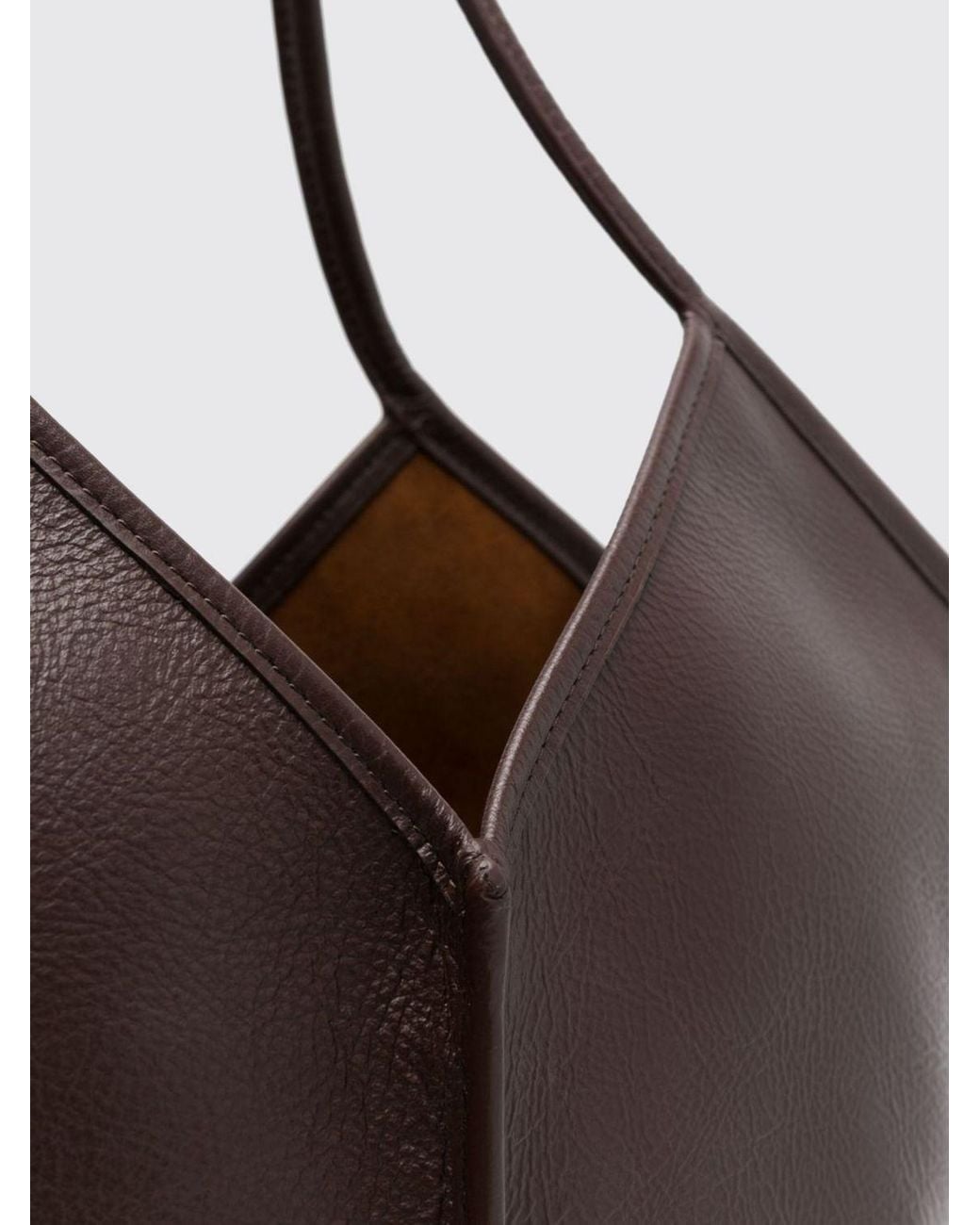 Hereu Brown Calella Distressed Calfskin Tote Bag With Inner Pouch