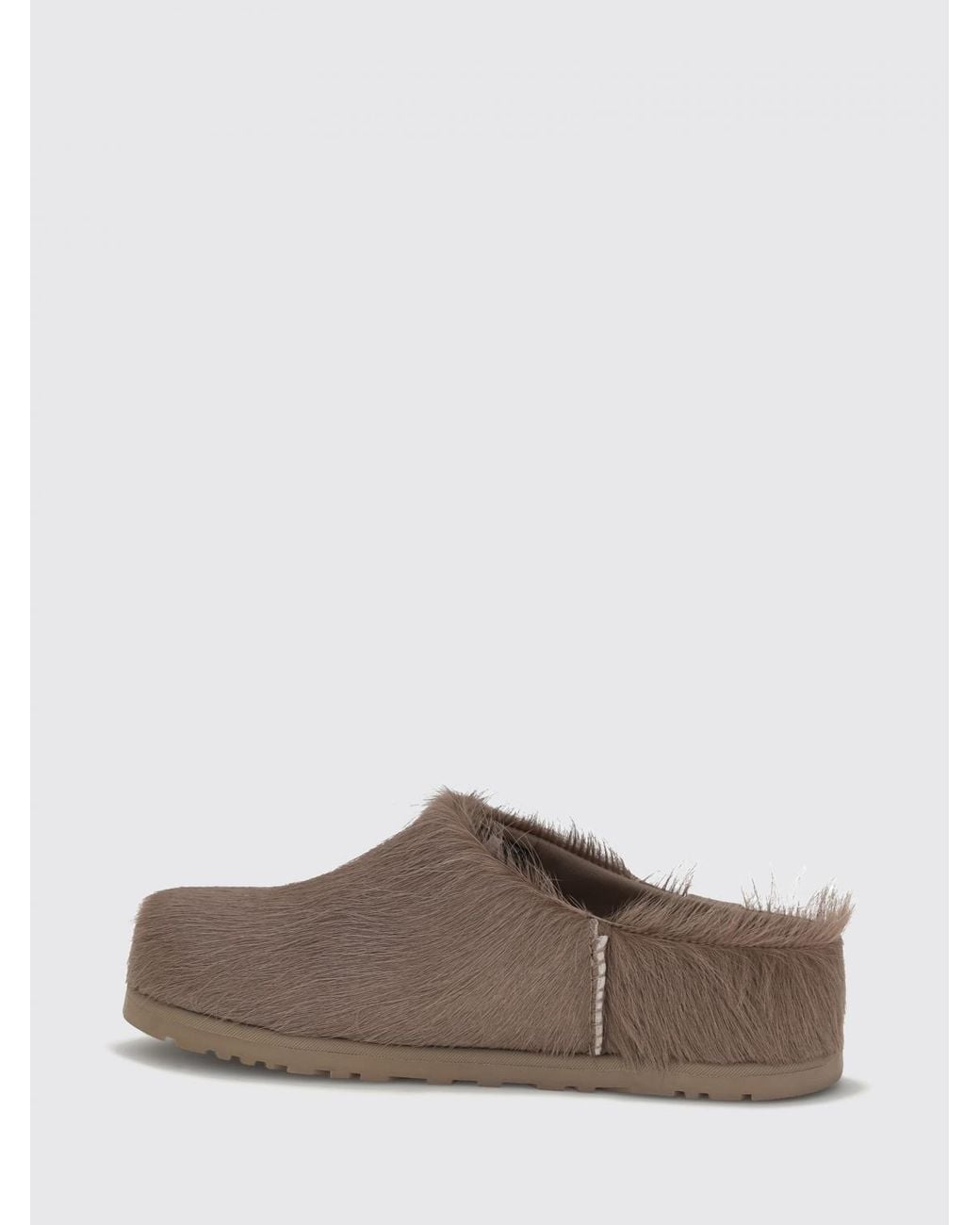 Ugg Gray Otzo Pony-Hair Mules With Round Toe And Low Heel