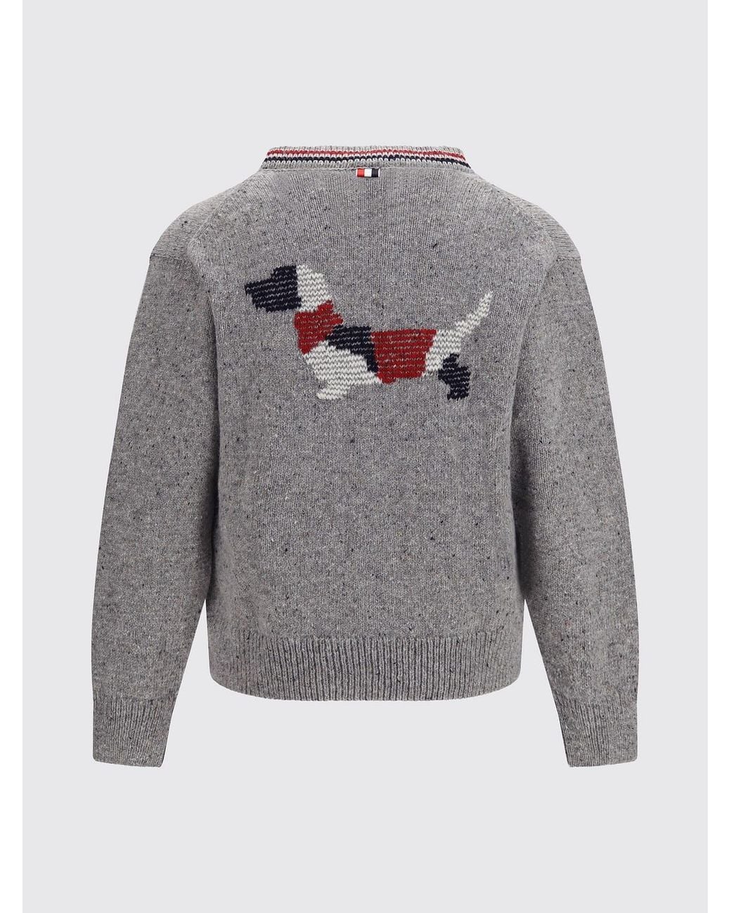 Thom Browne Gray Slim Fit Wool And Mohair Cardigan With Fauna Print for men