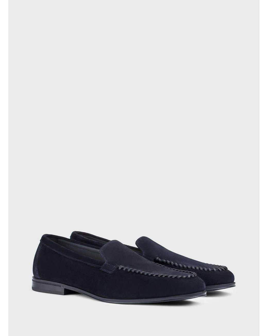 Doucal's Blue Suede Loafers for men
