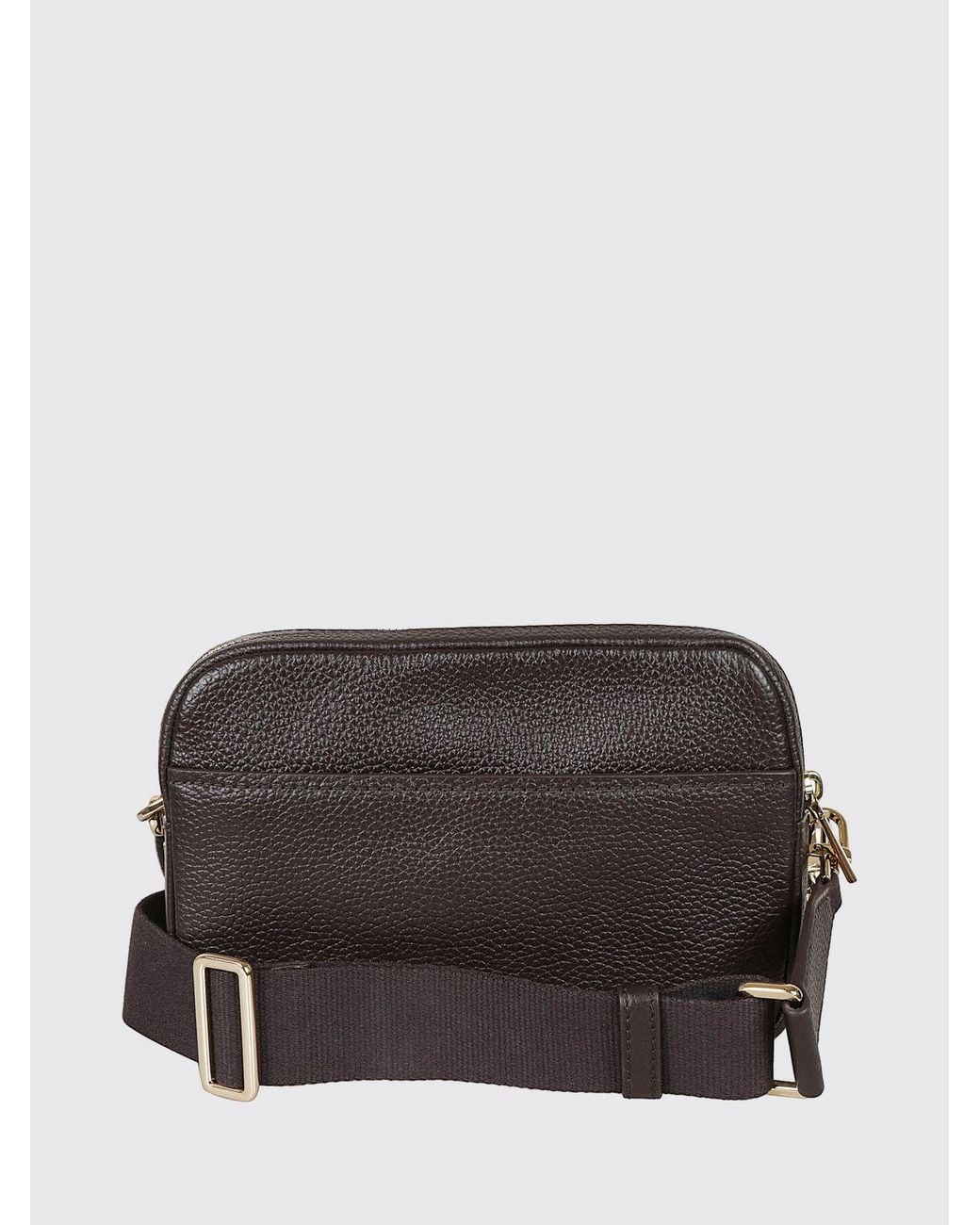 Michael Kors Gray Bryant Pebbled Leather Crossbody Bag With Chain Handle
