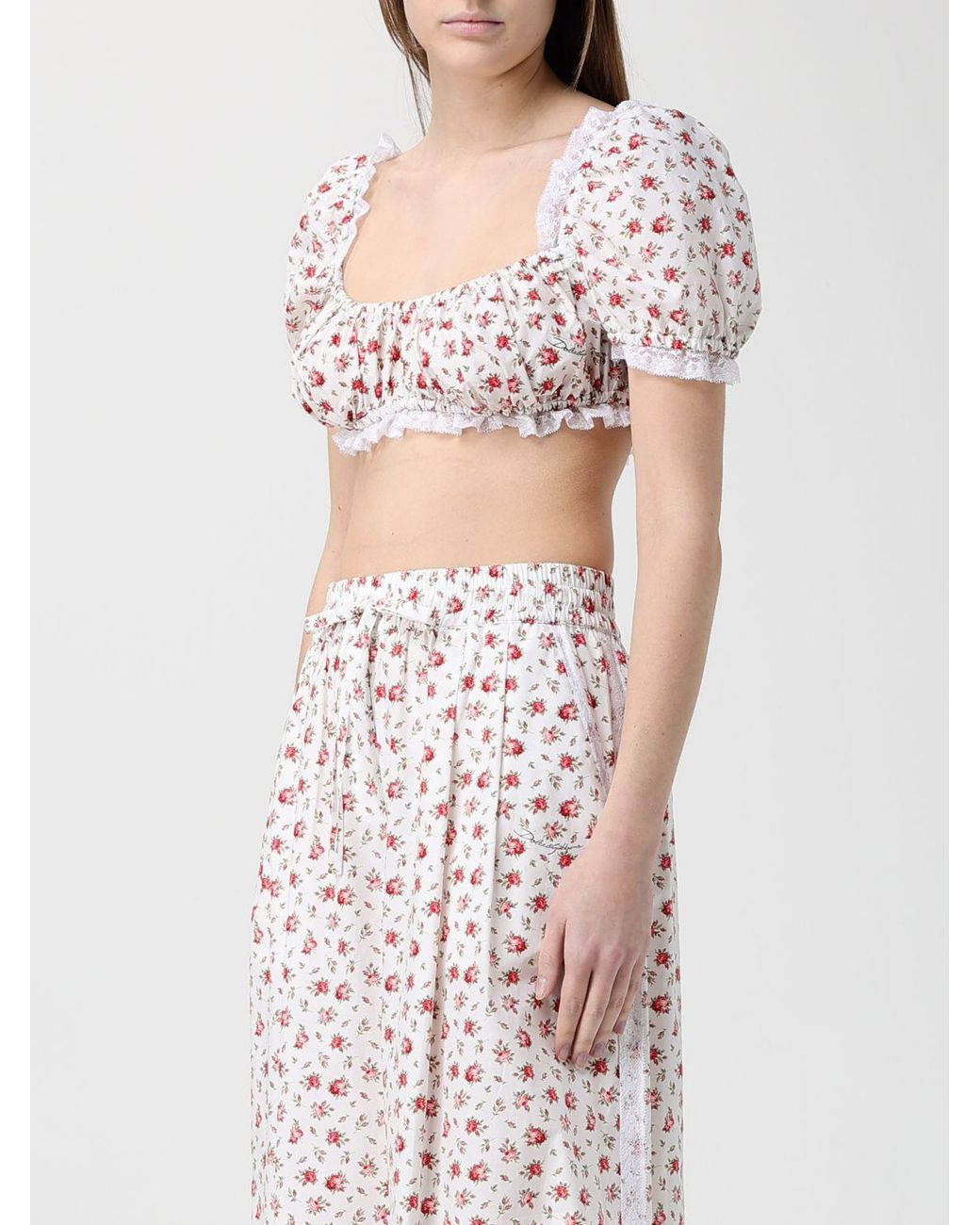 Dolce & Gabbana Multicolor Dolce &Amp Gabbana Floral Crop Top