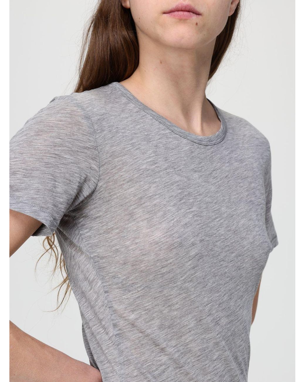 Anine Bing Gray Sylvie Wool Blend T-Shirts