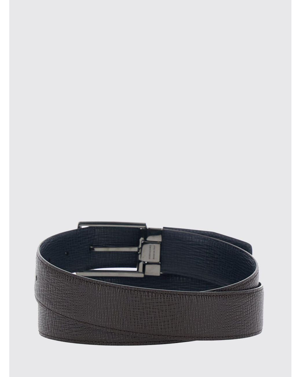 Ferragamo Black Reversible Gancini Leather Belt With Pin Buckle for men