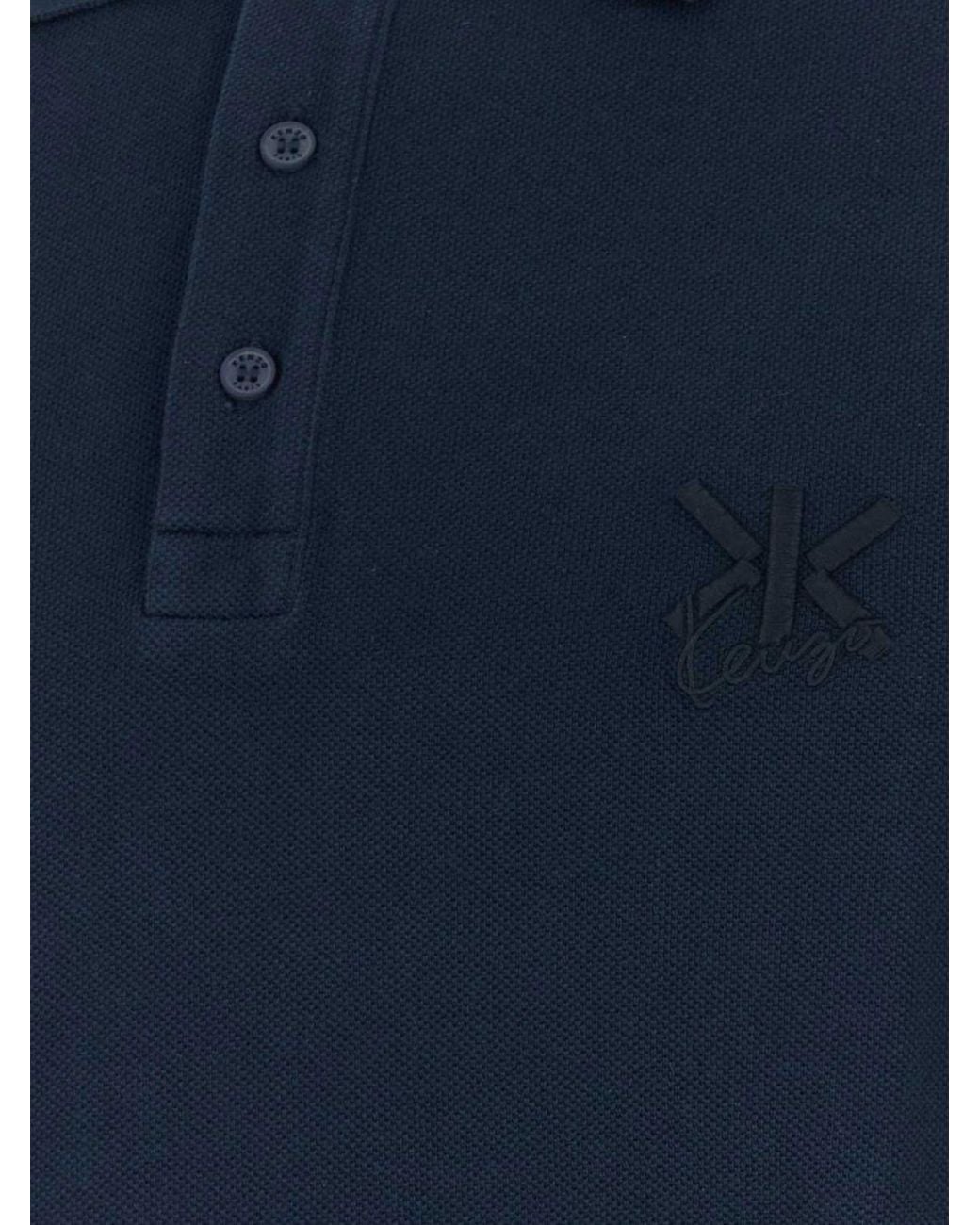 KENZO Blue Polo Shirt for men