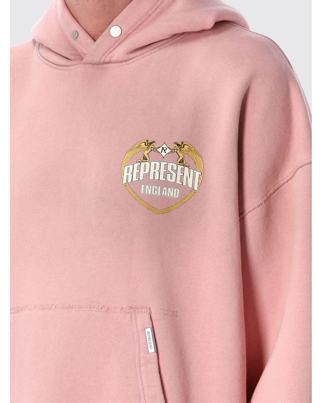 Represent Pink Cotton Hoodie for men